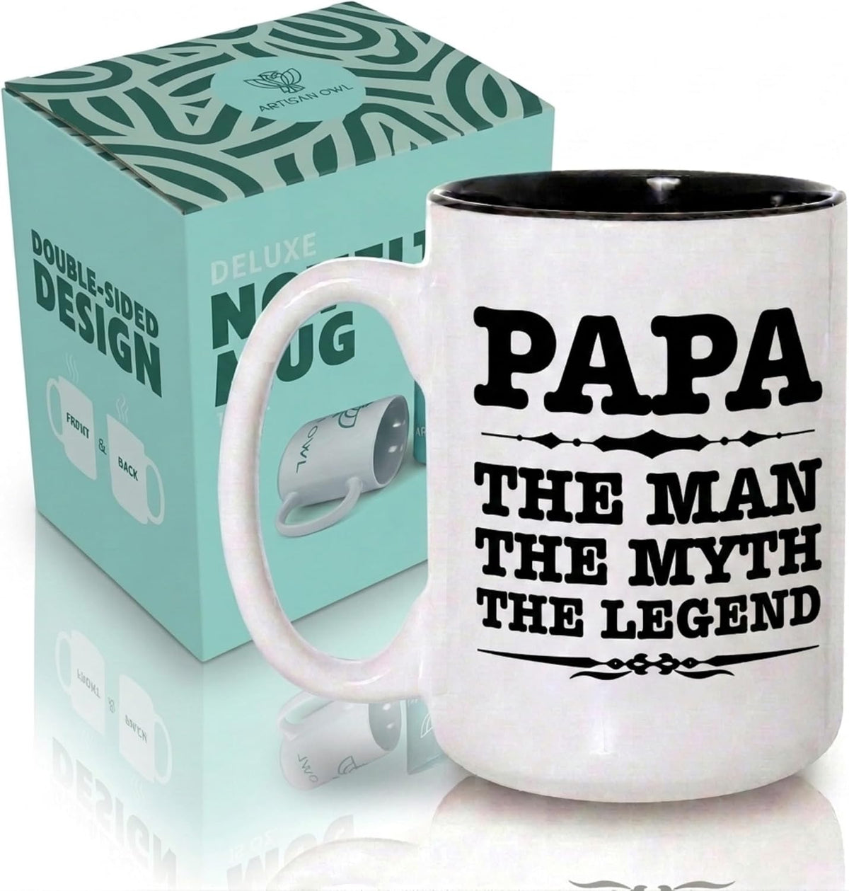 Artisan Owl Papa The Man The Myth The Legend Mug - Large Ceramic Mug
