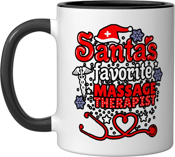 Santas Favorite Massage Therapist Christmas Ceramic Mug