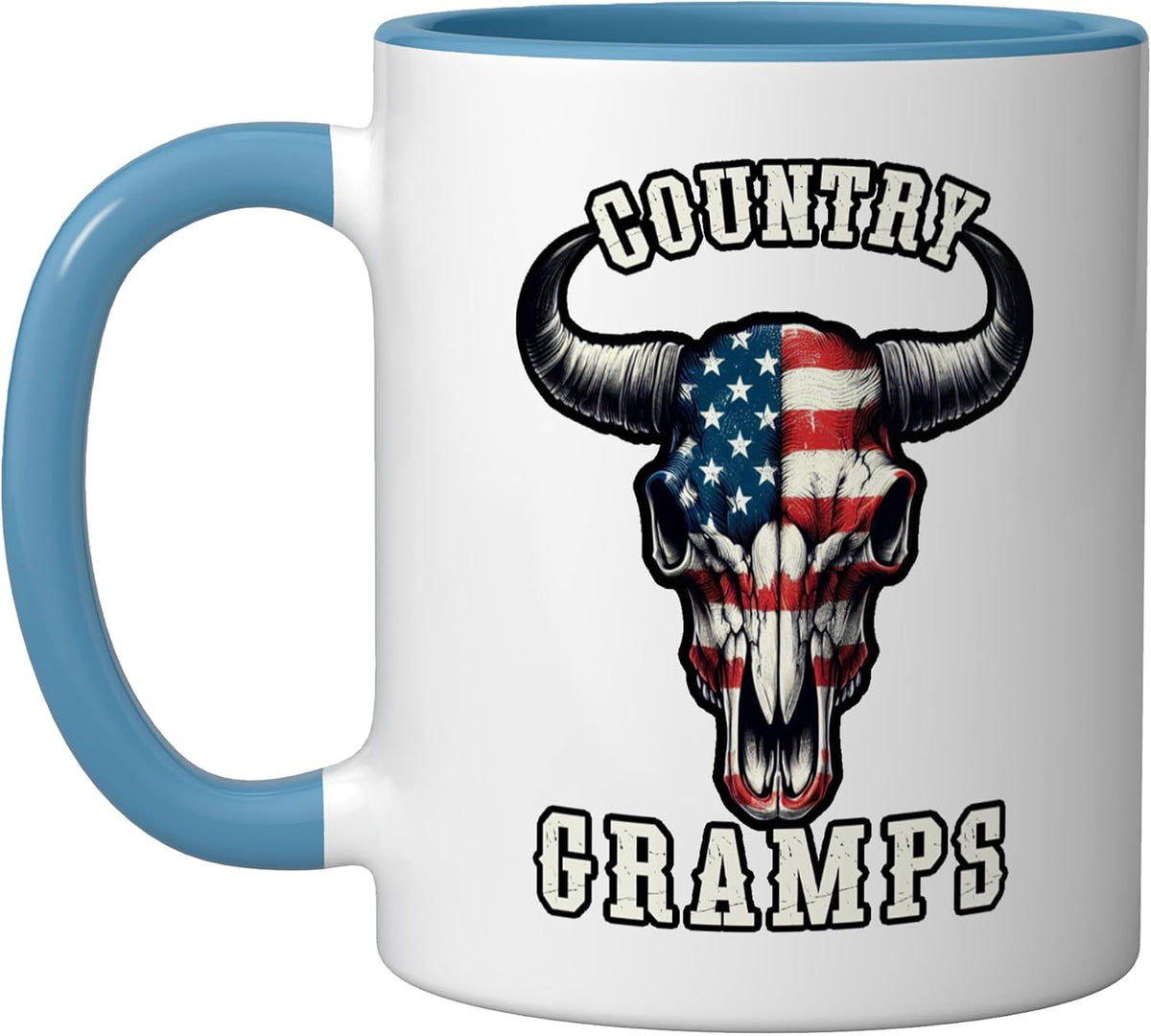 Country Gramps Usa Flag Western Music Cowboy Rodeo Fathers Ceramic Mug