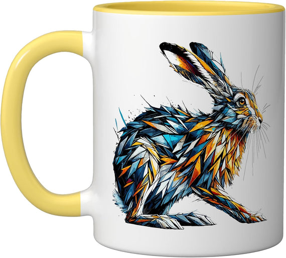 Polygon Art Black-Tailed Jackrabbit Hare Ceramic Mug
