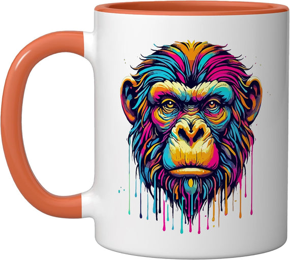 Colorful Dripping Paint Pop Art Monkey Monkeys Ceramic Mug