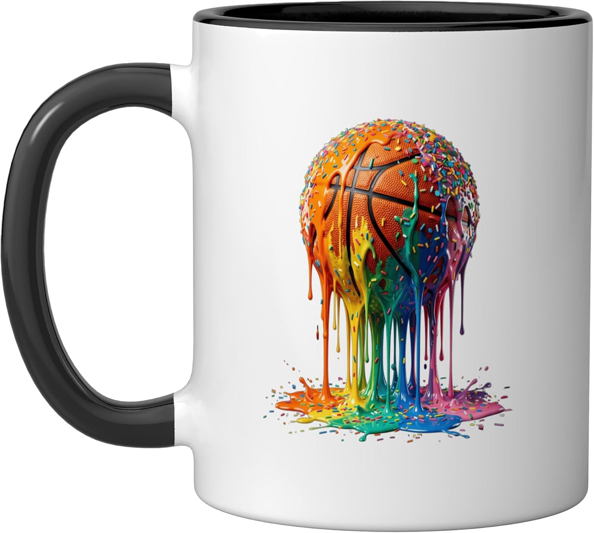 Basketball Drip Ice Cream Sprinkles Dripping Basketball Ceramic Mug