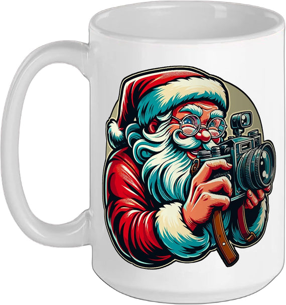 Christmas Santa Photographer Camera Photography Funny Xmas Ceramic Mug