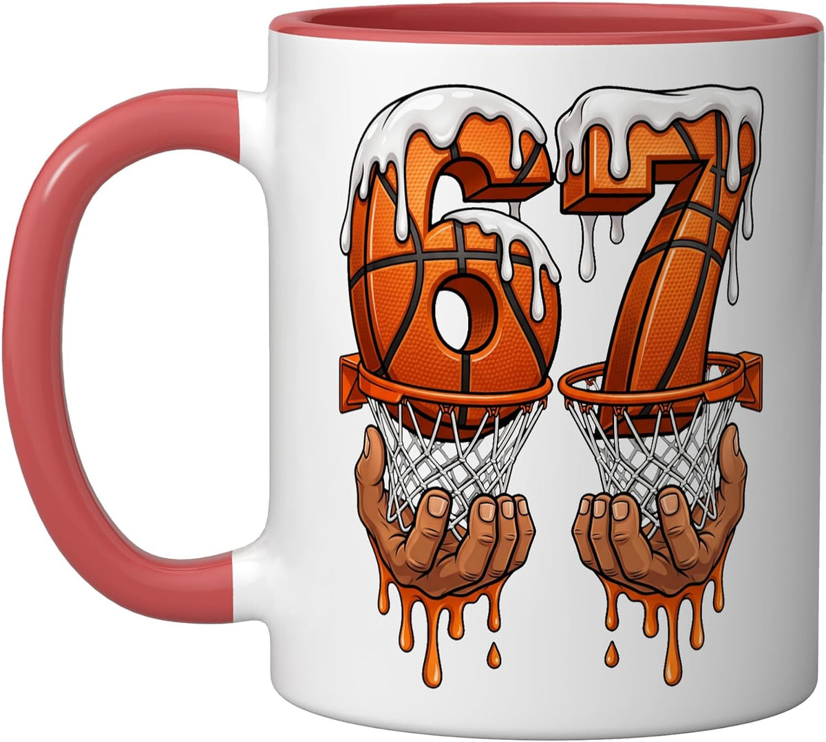 6 7 Basketball Player Six Seven Funny Basketball 67 Ceramic Mug