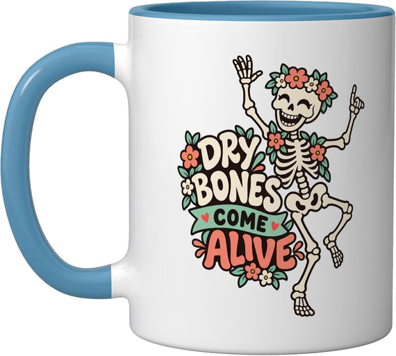 Dancing Floral Skeleton Retro Halloween Ceramic Mug