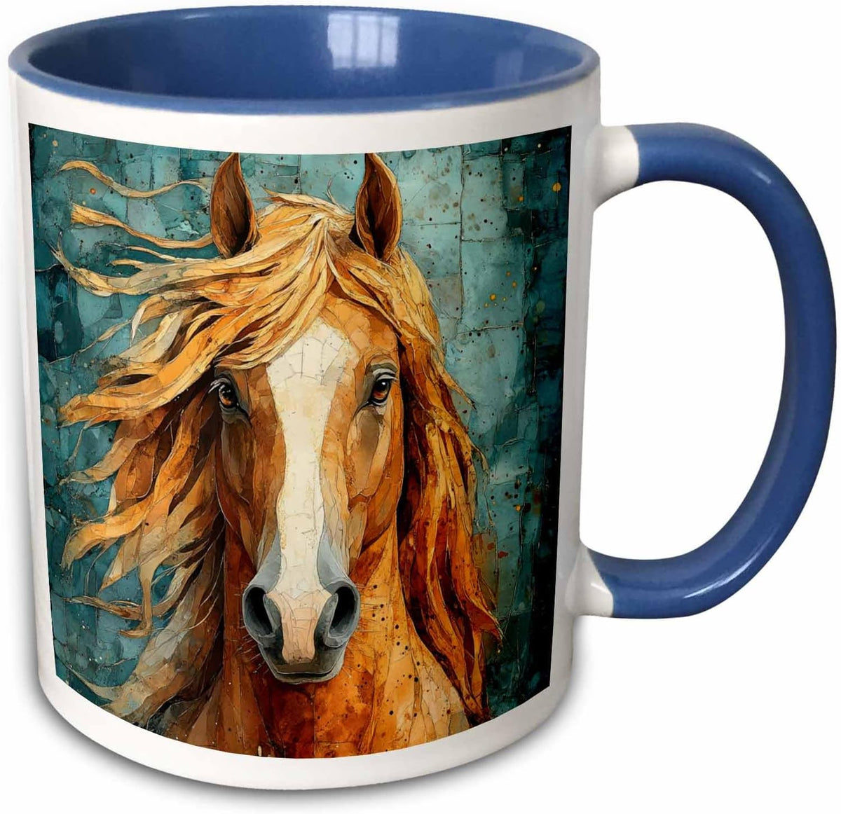 A Beautiful Brown Horse And Flowers Ceramic Mug
