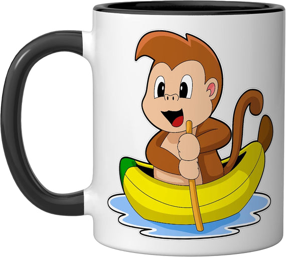 Monkey Small Boat Ceramic Mug