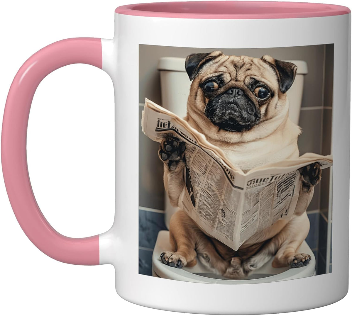 Pug Dogs Toilet Ceramic Mug