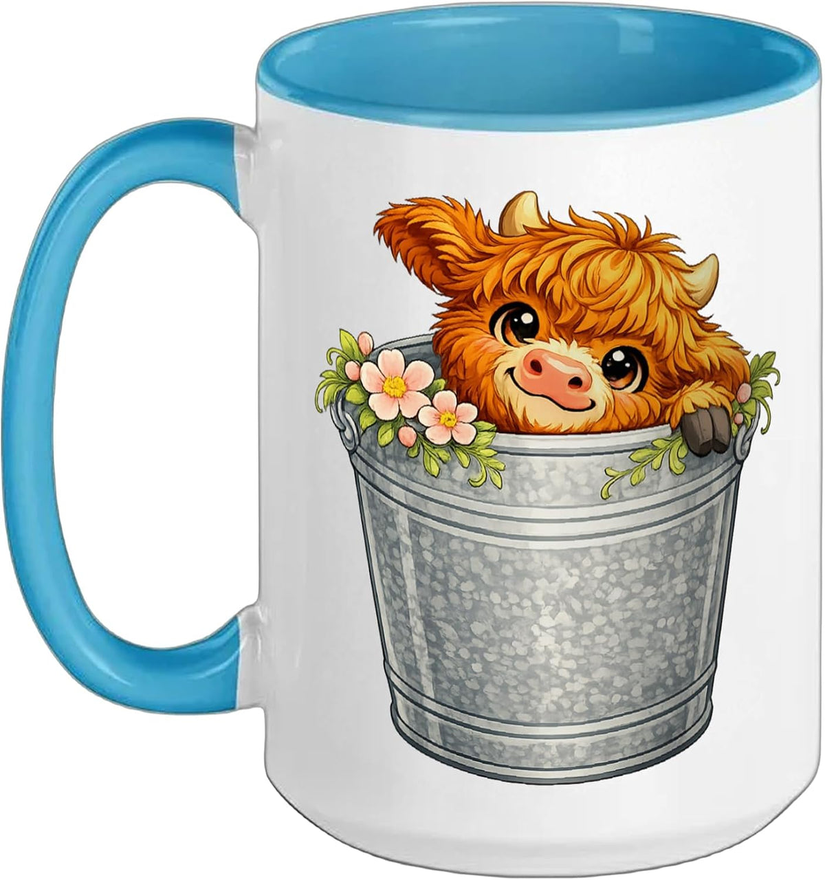 Mini Highland Cow Graphic Ceramic Mug