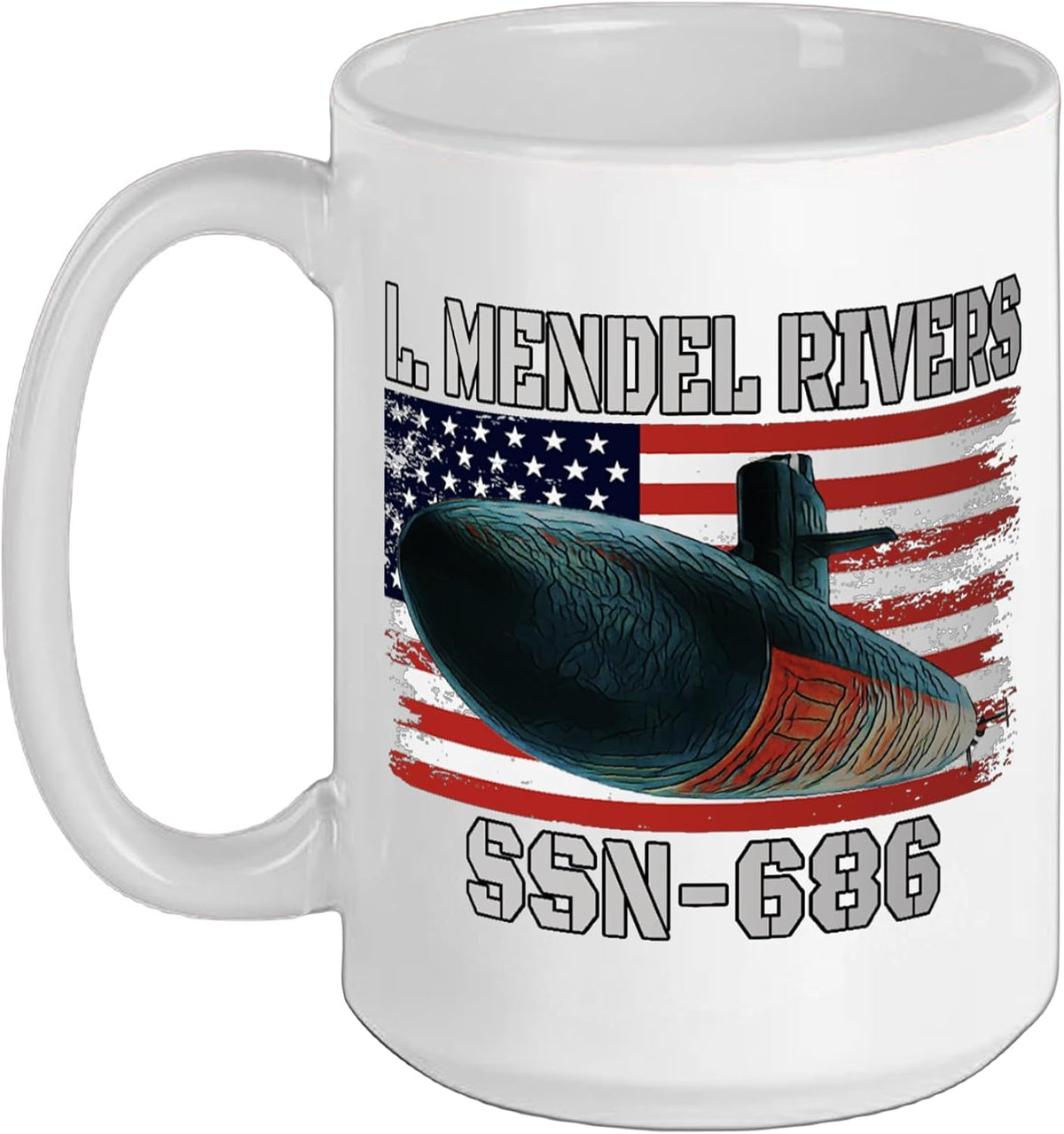 Submarine Uss Mendel Rivers Ssn-686 Veteran Grandfather Ceramic Mug
