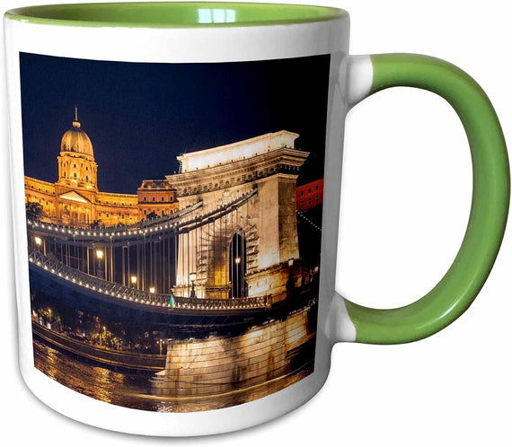 Hungary, Budapest, Chain Bridge, Danube Ceramic Mug
