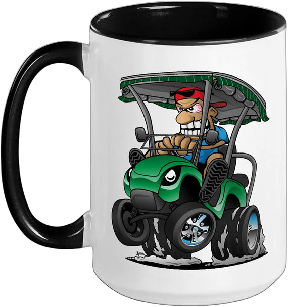 Funny Golf Cart Cartoon For Golf Car Owners Humor Design Ceramic Mug