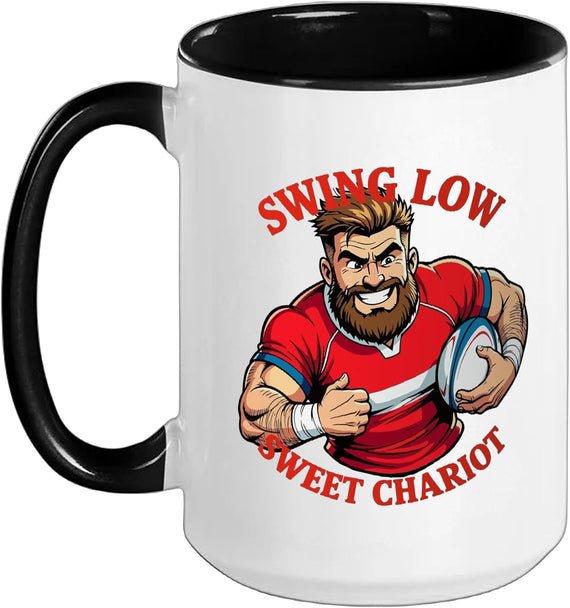 Swing Low Power Run Cartoon Rugby Charge Ceramic Mug