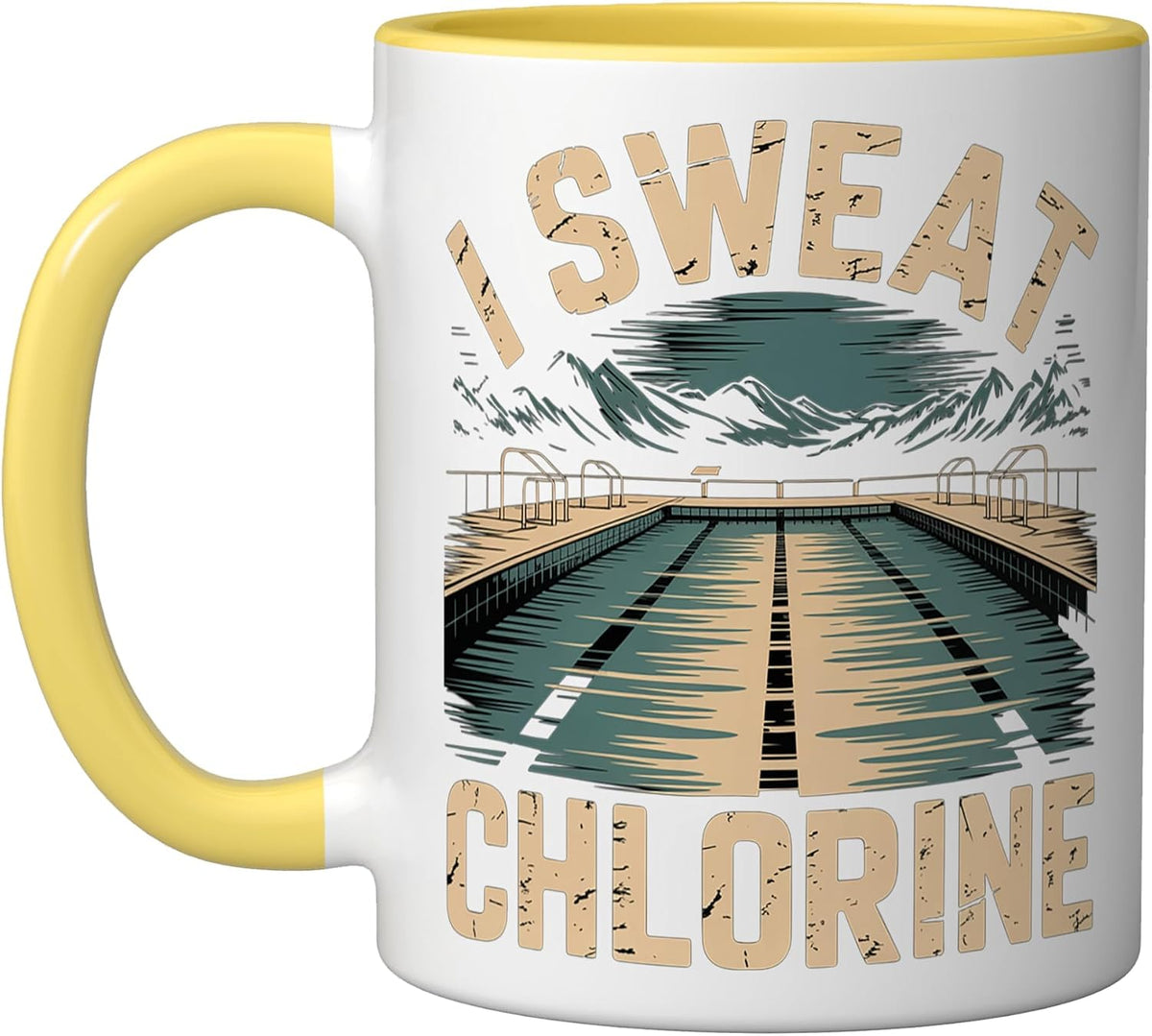 I Sweat Chlorine Competitive Swimmer Swimming, - Ceramic Mug