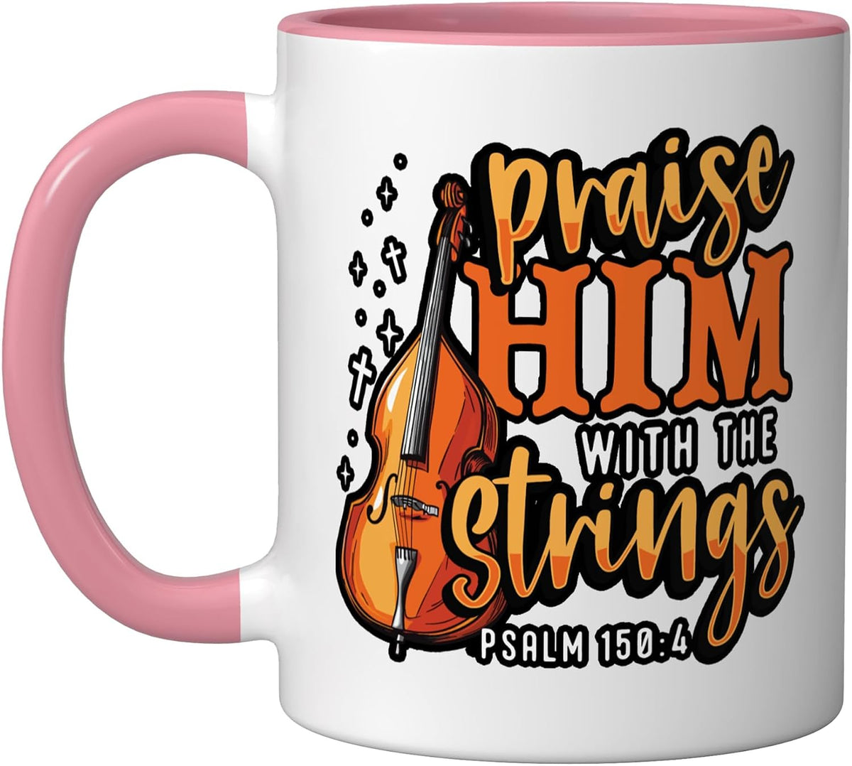 Double Bass Player Praise Him With The Strings Double Bass Ceramic Mug