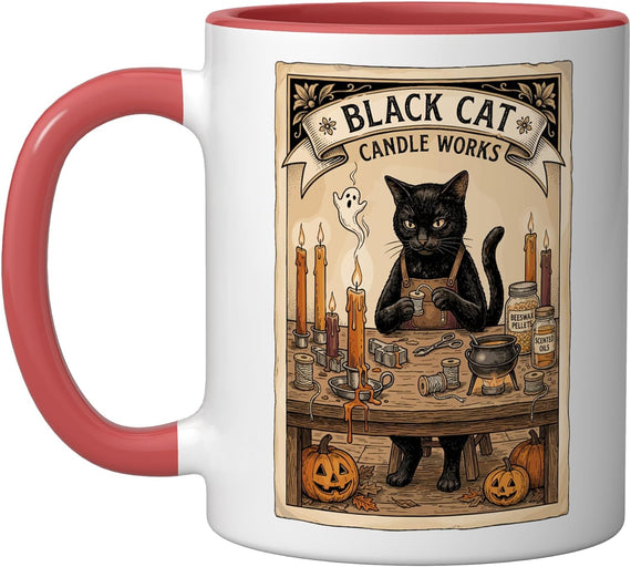 Black Cat Candle Works Halloween Candle Maker Ceramic Mug