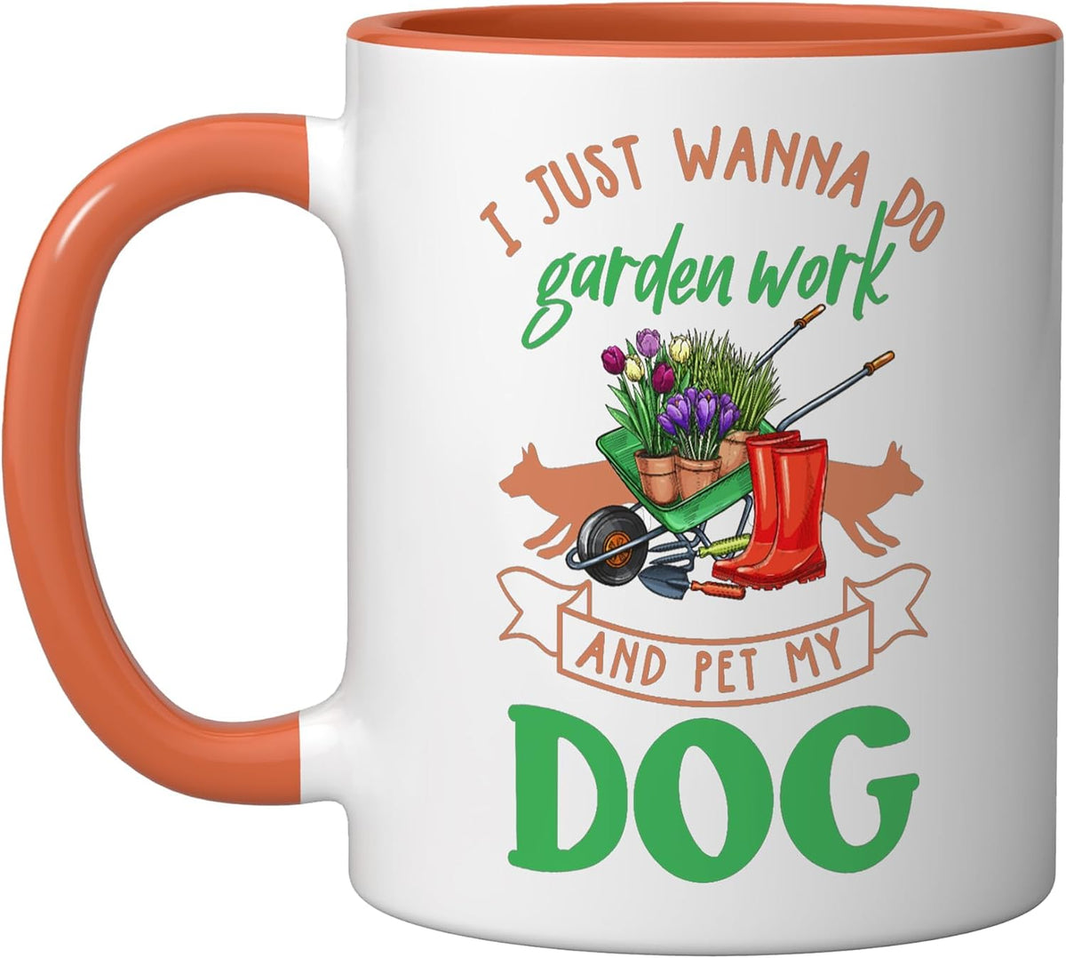 Gardening Dog Lover Mug Funny Garden Work Dogs Plant Ceramic Mug