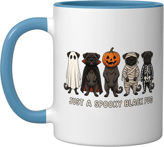Just A Spooky Black Pug Funny Cute Halloween Costume Ceramic Mug