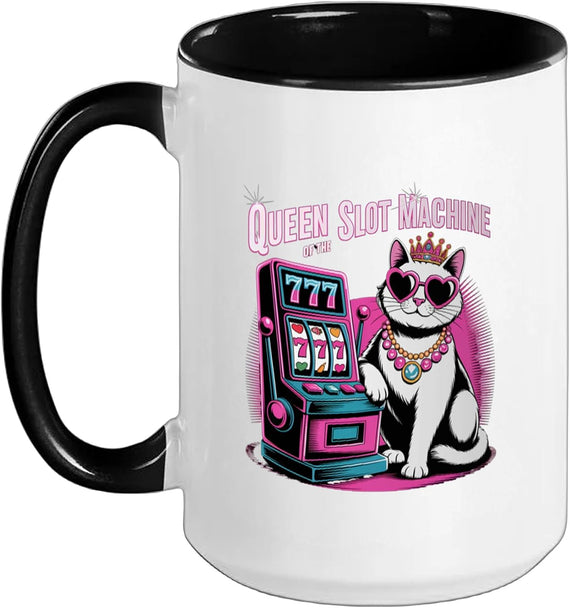 Slot Machine Queen Poker Player Funny Casino Gambling Ceramic Mug