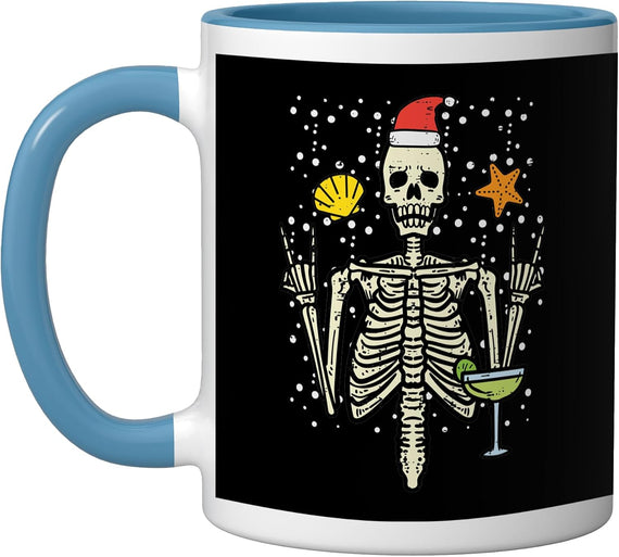Christmas in July Skeleton Rock Rocker Boys Kids Men Youth Ceramic Mug