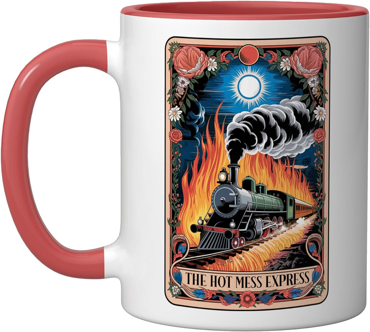 Tarot Card The Hot Mess Express Graphic Vintage Goth Art Ceramic Mug