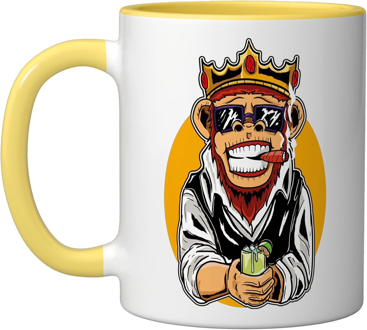King Chimpanzee Ginpanze Funny Monkey Gin Cocktail Ceramic Mug