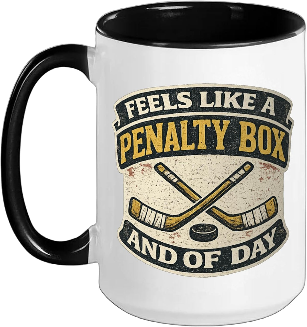 Feels Like A Penalty Box Kind Of Day, Retro Hockey Ceramic Mug