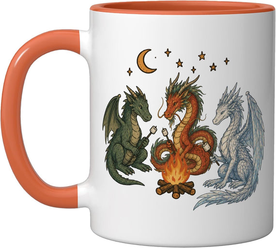 Cute Dragon Campfire Camping Ceramic Mug