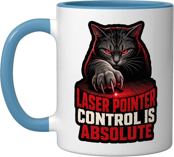 Cat Laser Pointer Control Feline Parent Kitty Humor Ceramic Mug
