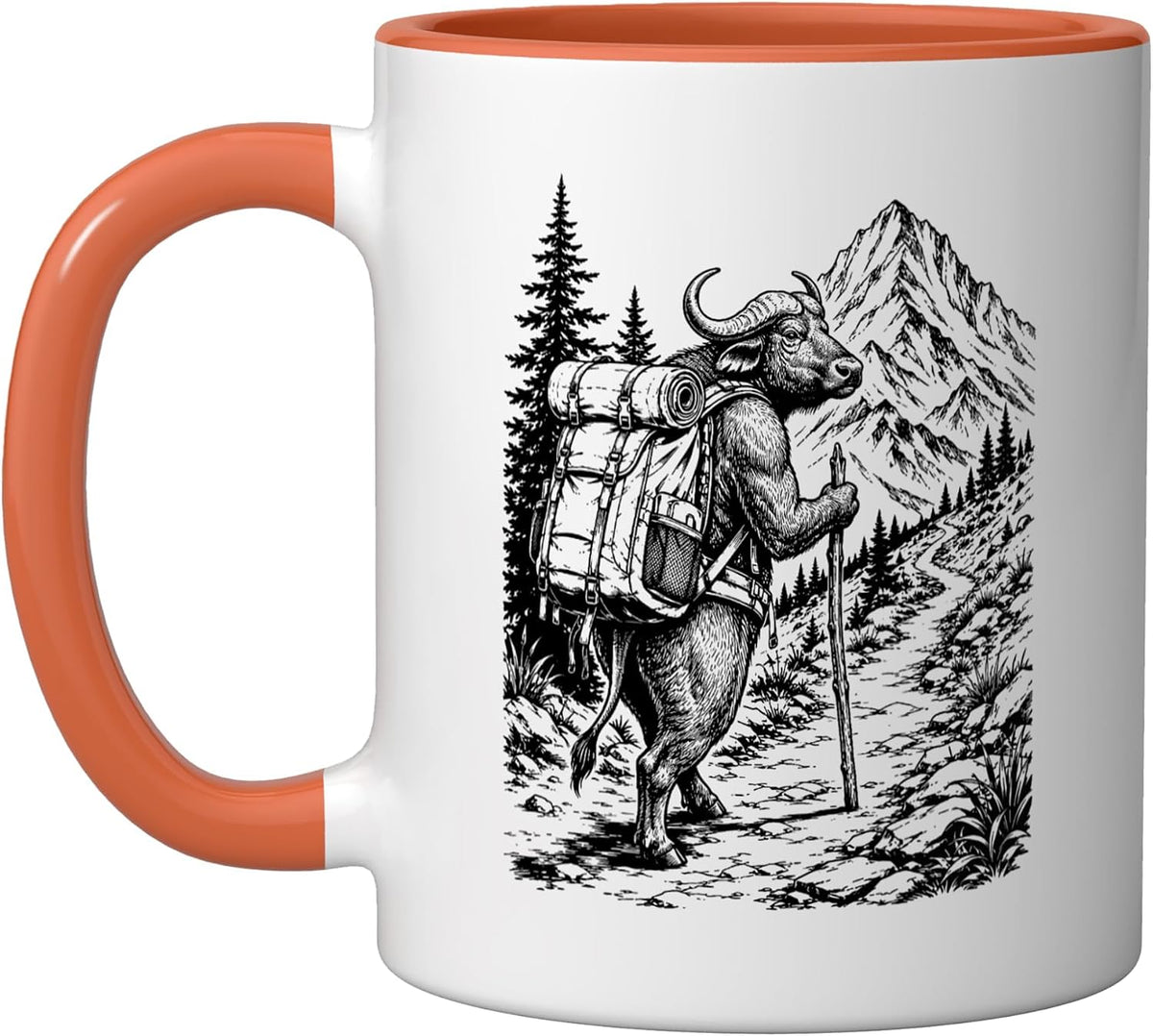Water Buffalo Hiking Backpack Mountain Trail Camping Ceramic Mug