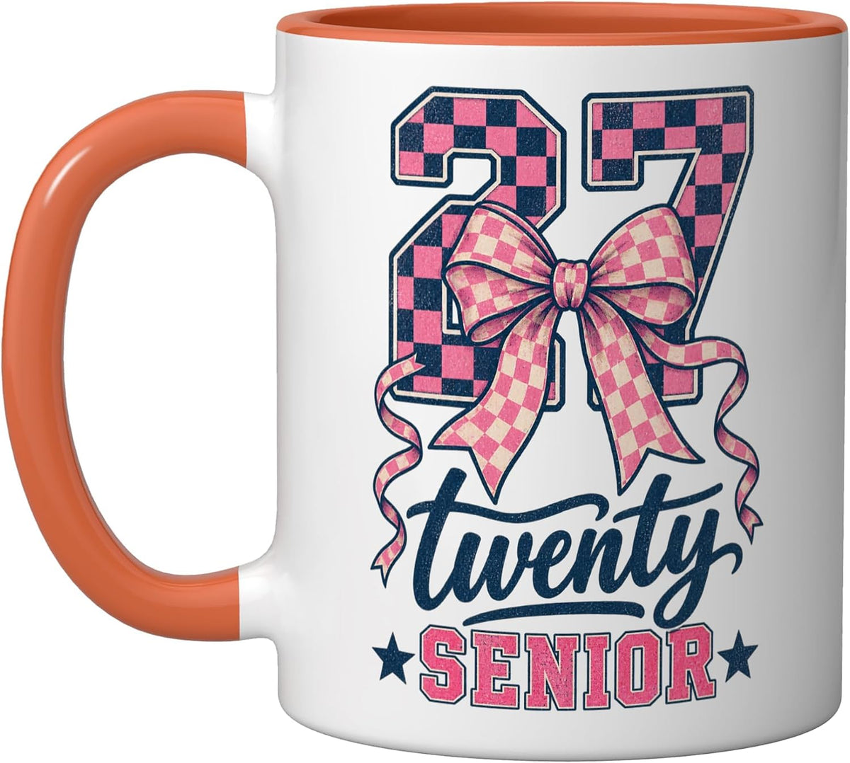 Senior 2027 Class Of 27 Coquette Bow Graduation Girl Cute Ceramic Mug