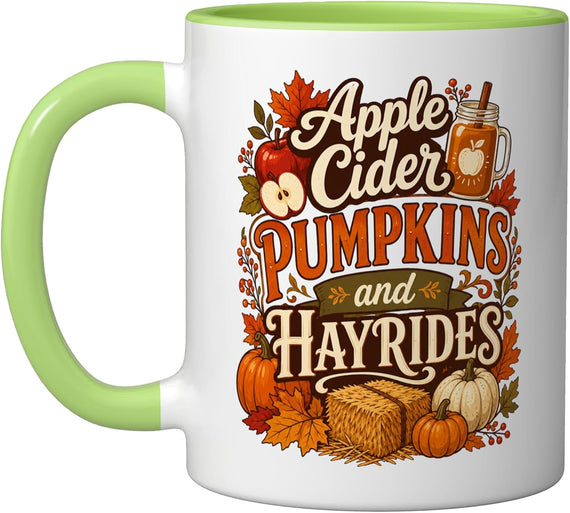 Apple Cider Pumpkins And Hayrides Autumn Ceramic Mug