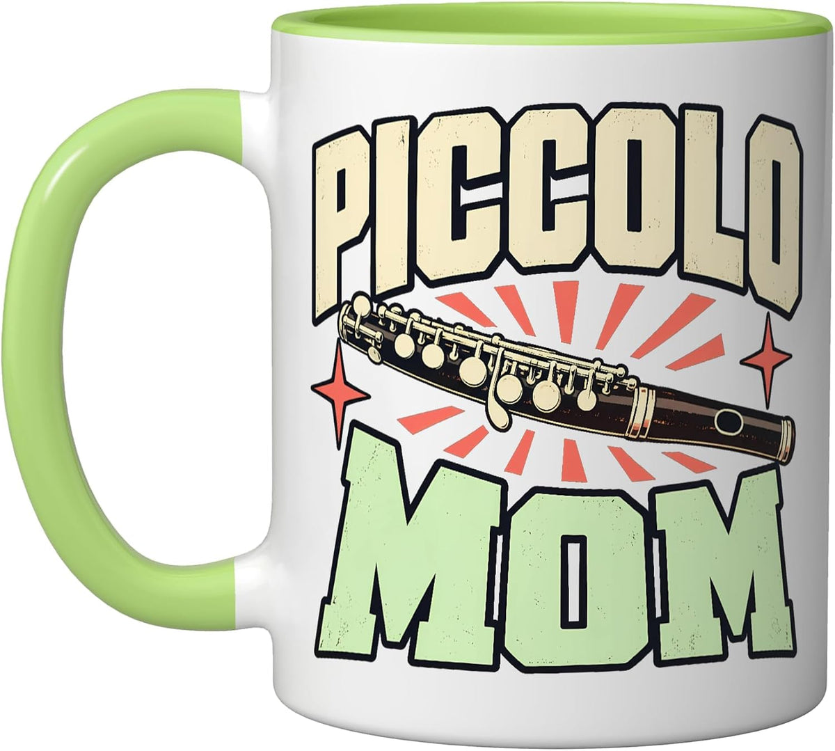 Piccolo Mom Flute Player Marching Band Christmas Ceramic Mug
