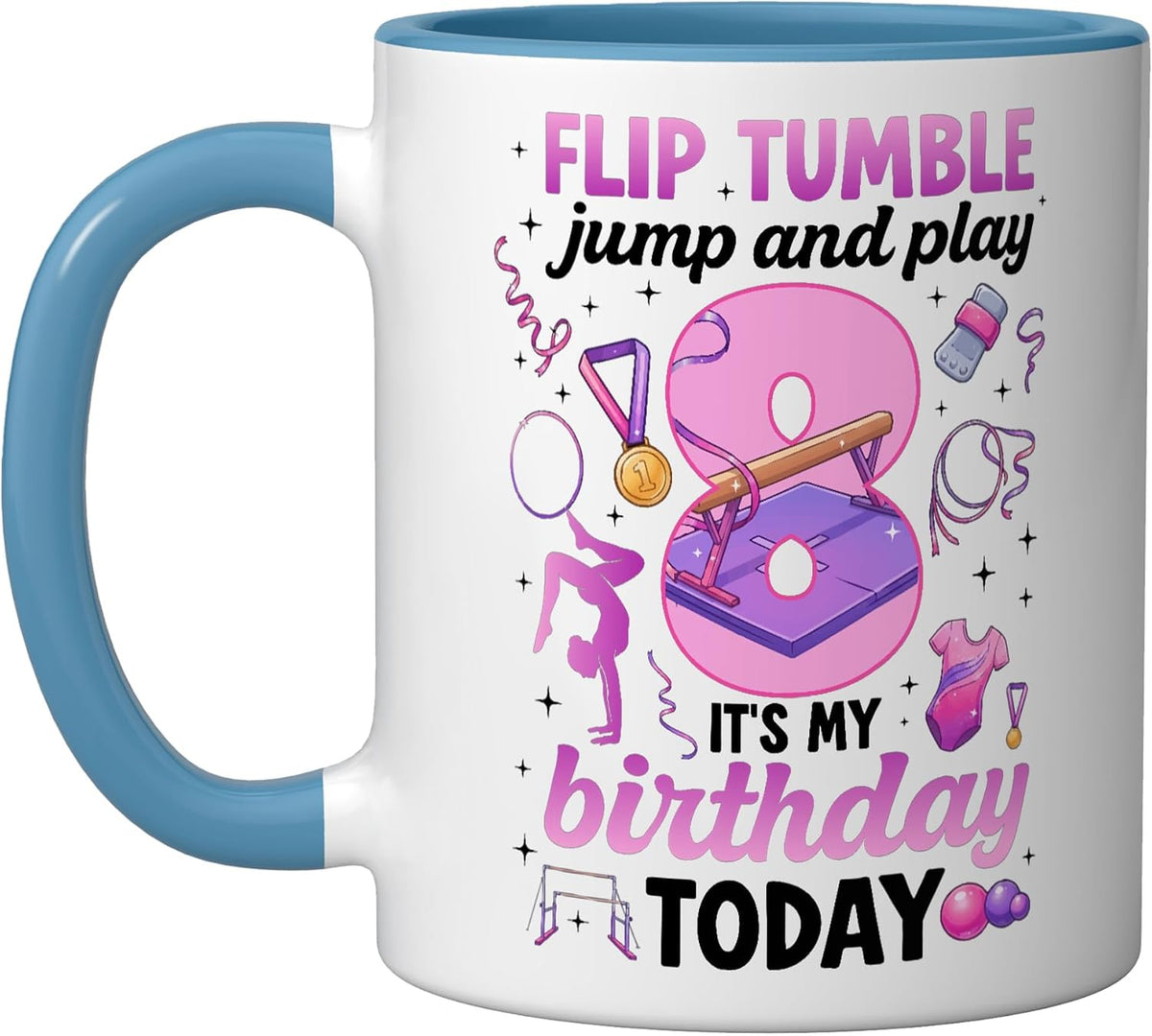 8th Gymnastics Birthday Party Eight Year Old Gymnast Ceramic Mug