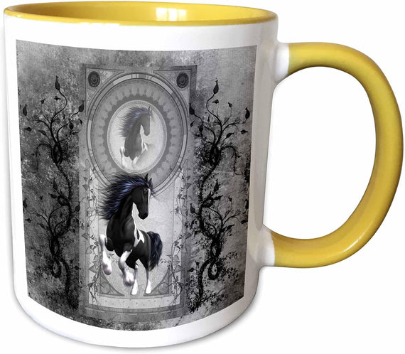 Beautiful Horse In Black And White Ceramic Mug
