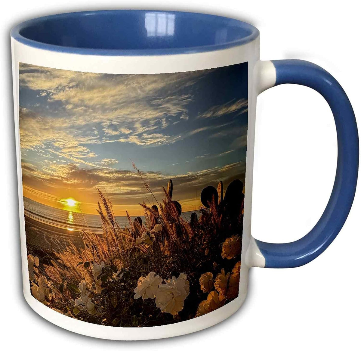 Golden Sunset Over Manhattan Beach Ceramic Mug