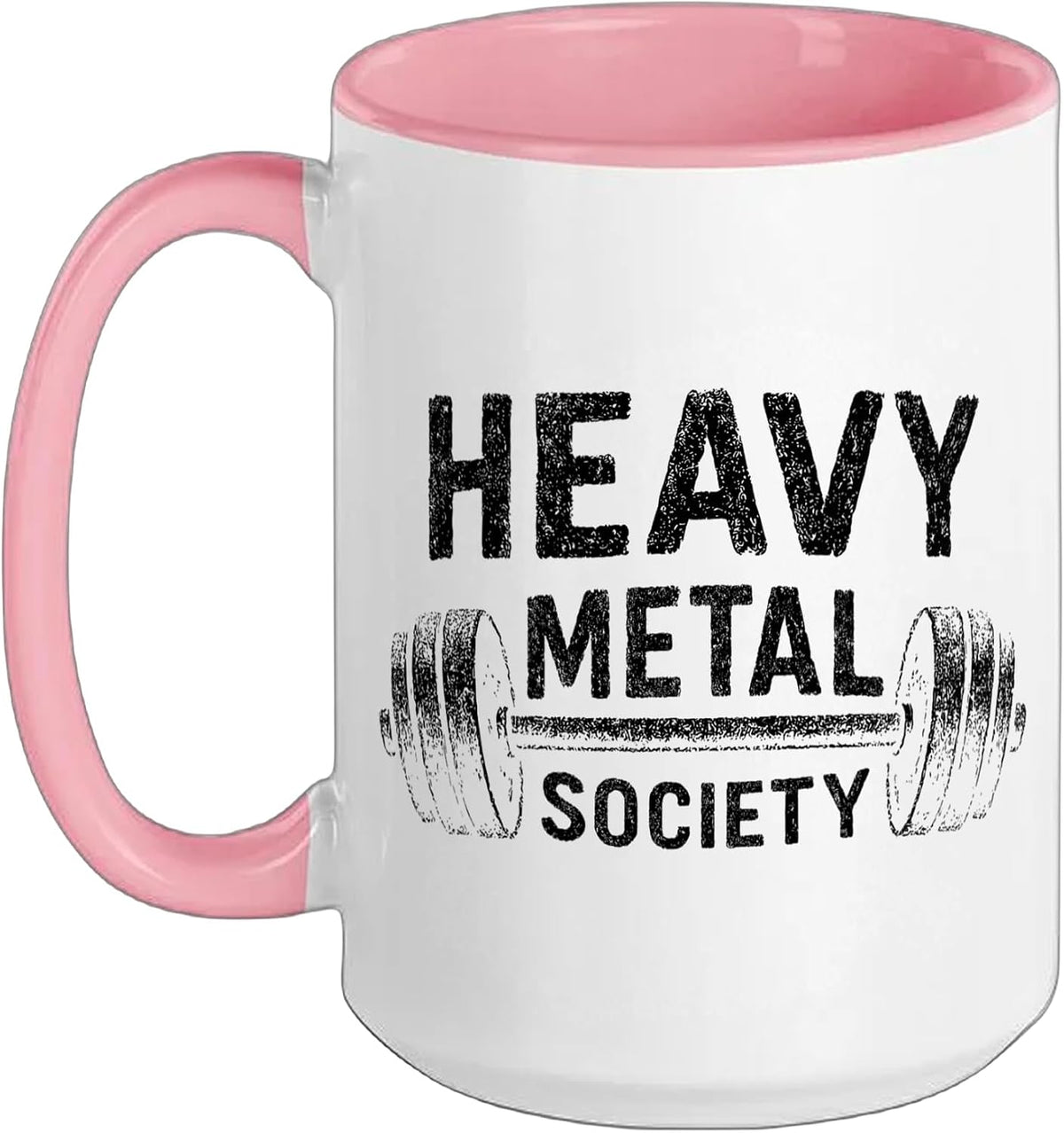 Heavy Metal Society, Vintage Gym Barbell Lifter Ceramic Mug