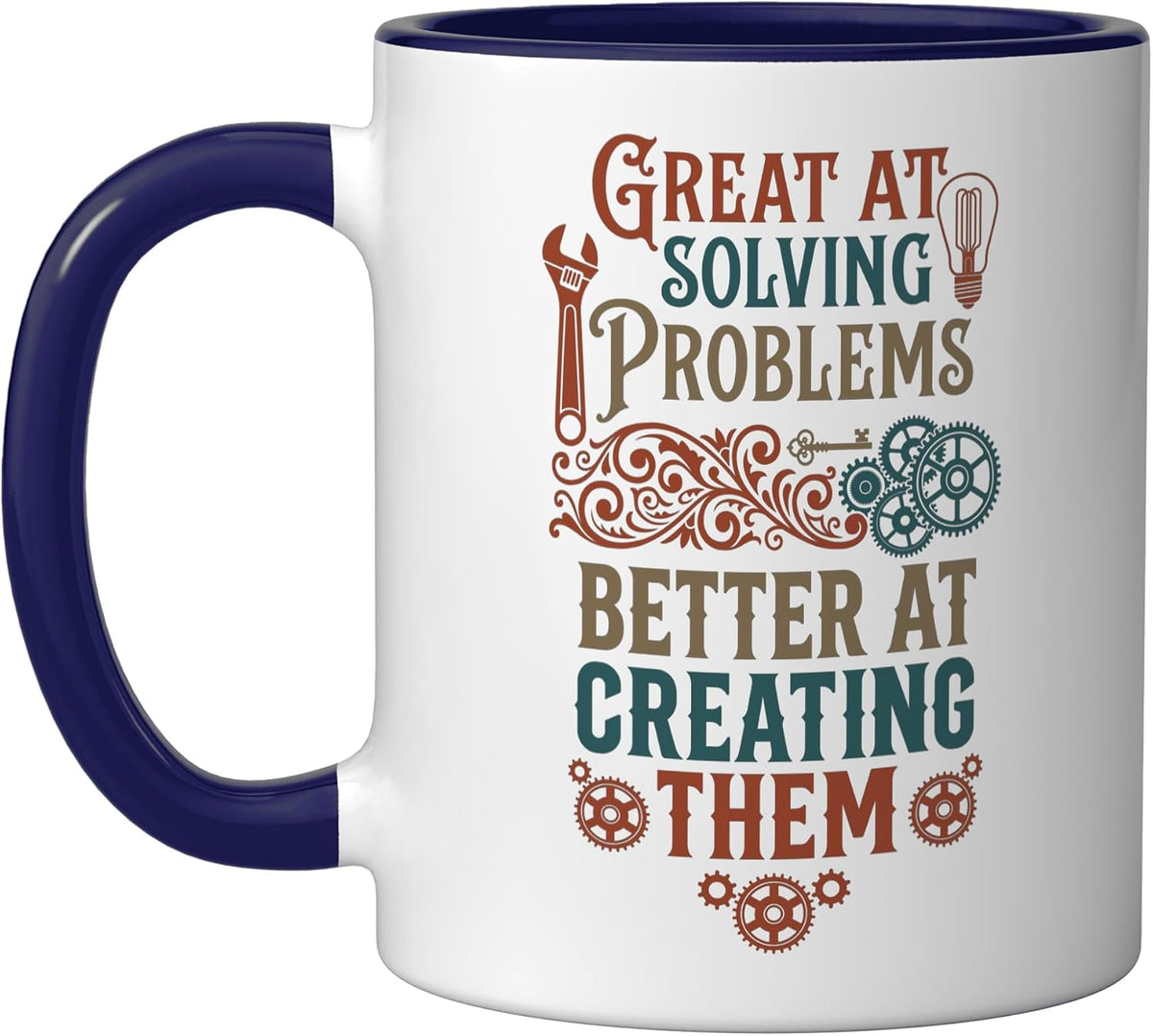 Funny Sarcastic Engineer Problem Solver Vintage Mechanical Ceramic Mug