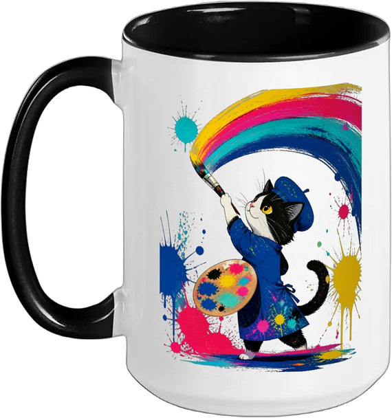Cat Motif Art Design Gifts Cute Kitten Ceramic Mug