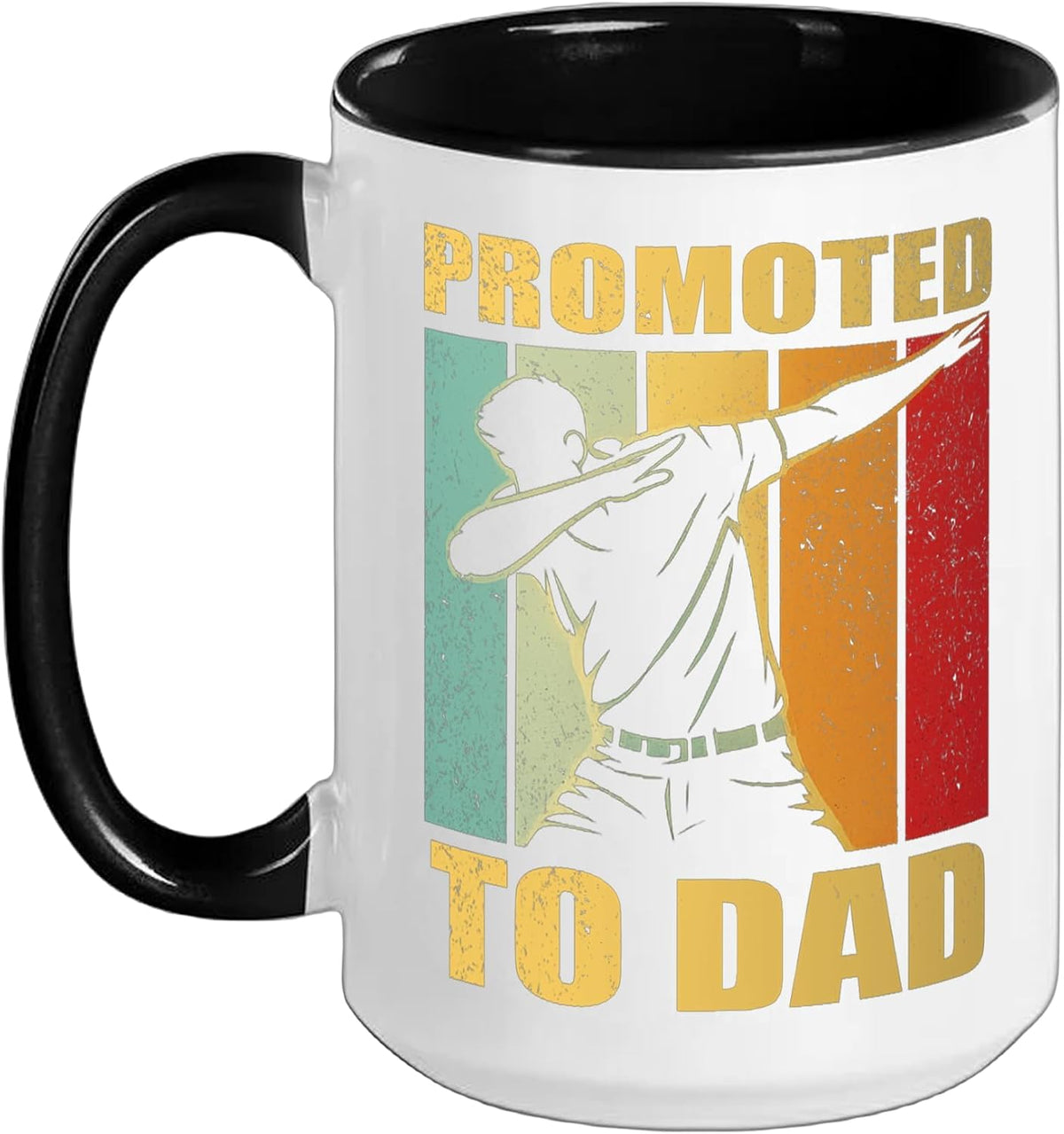 Promoted To Dad Retro Dabbing Silhouette Ceramic Mug