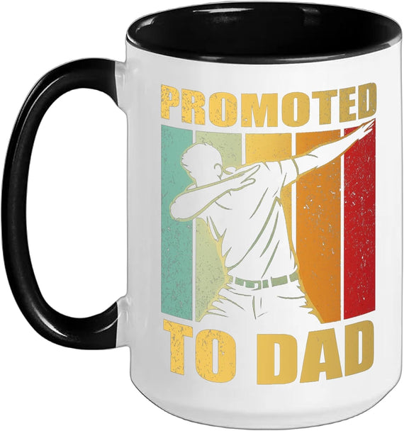 Promoted To Dad Retro Dabbing Silhouette Ceramic Mug