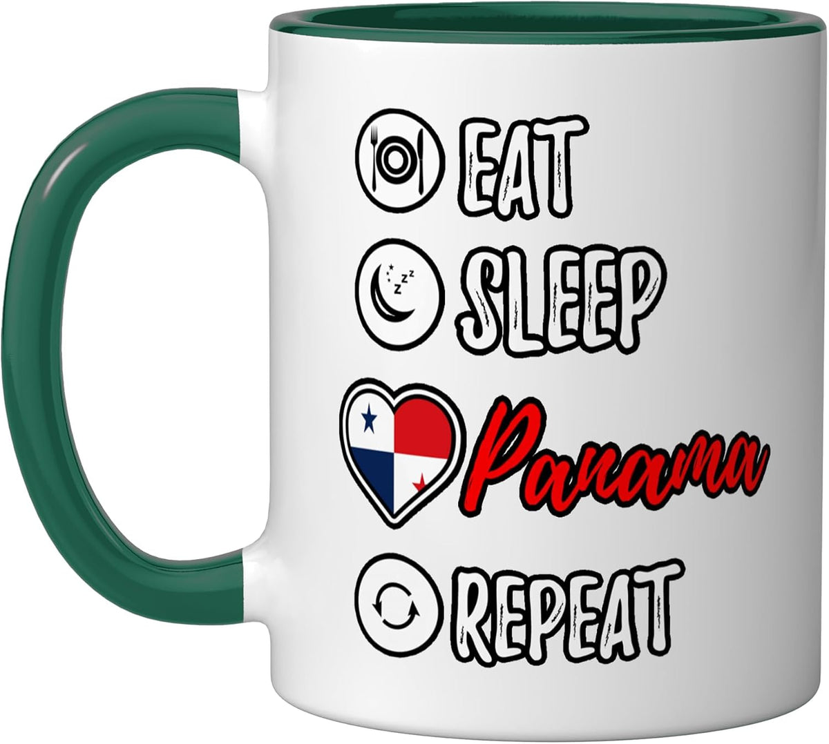 Eat Sleep Panama Repeat Ceramic Mug