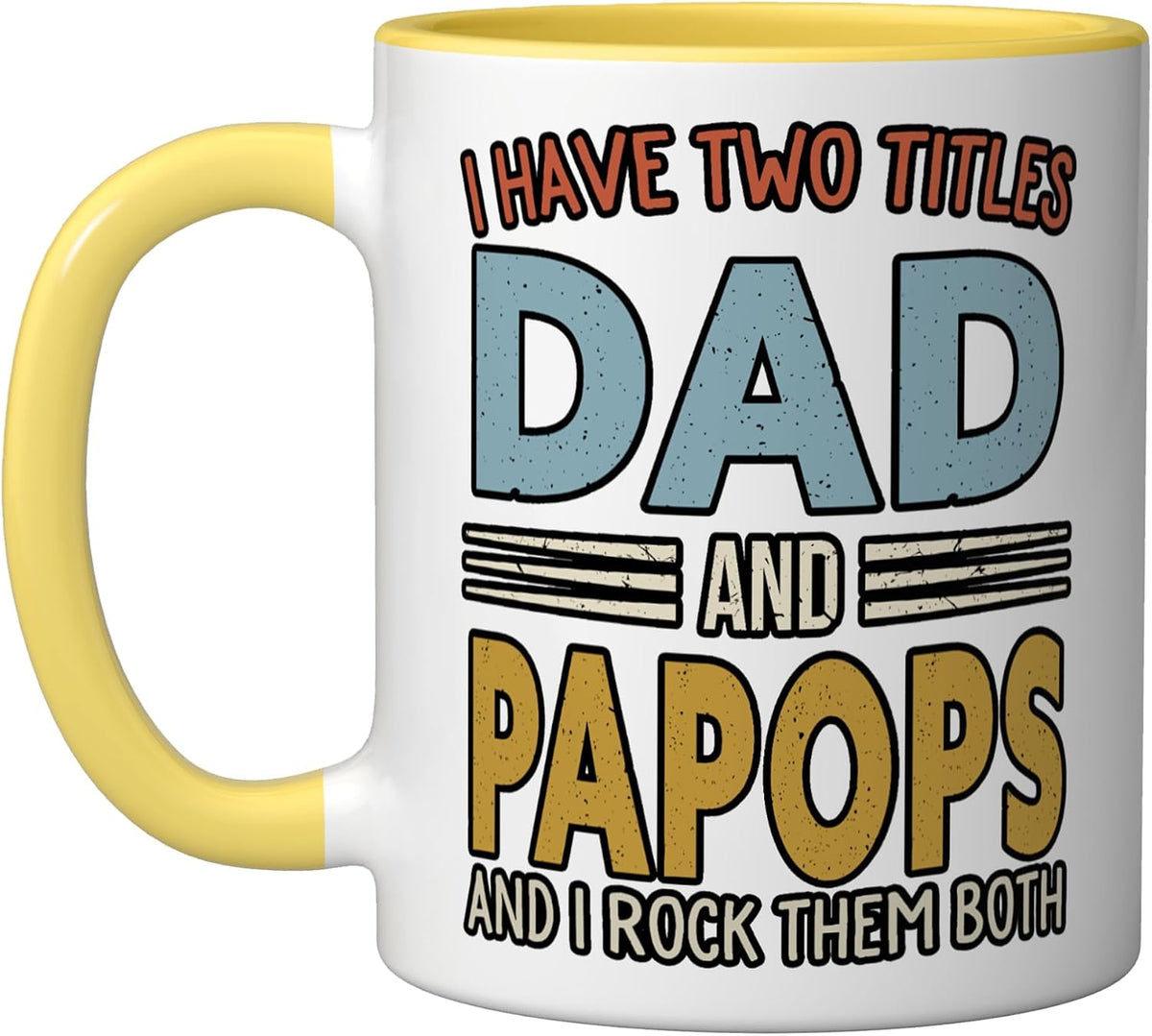 I Have Two Titles Dad And Papops Retro Father’S Day Ceramic Mug