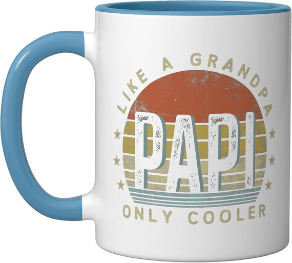 Papi Like A Grandpa Only Cooler Papi Gifts Vintage Style Ceramic Mug