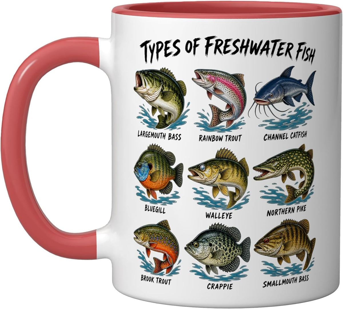 Types Of Freshwater Fish Angler Fisherman Ceramic Mug