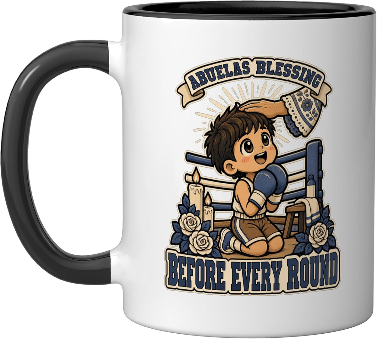 Abuelas Blessing Before Every Round Kids Boxing Ceramic Mug