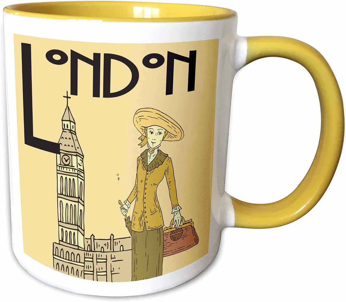 Vintage Woman In London Ceramic Mug