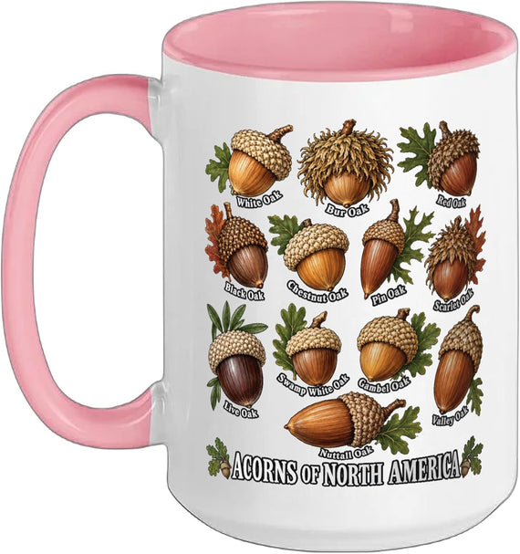 Acorns Of North America Oak Species Identification Field Ceramic Mug