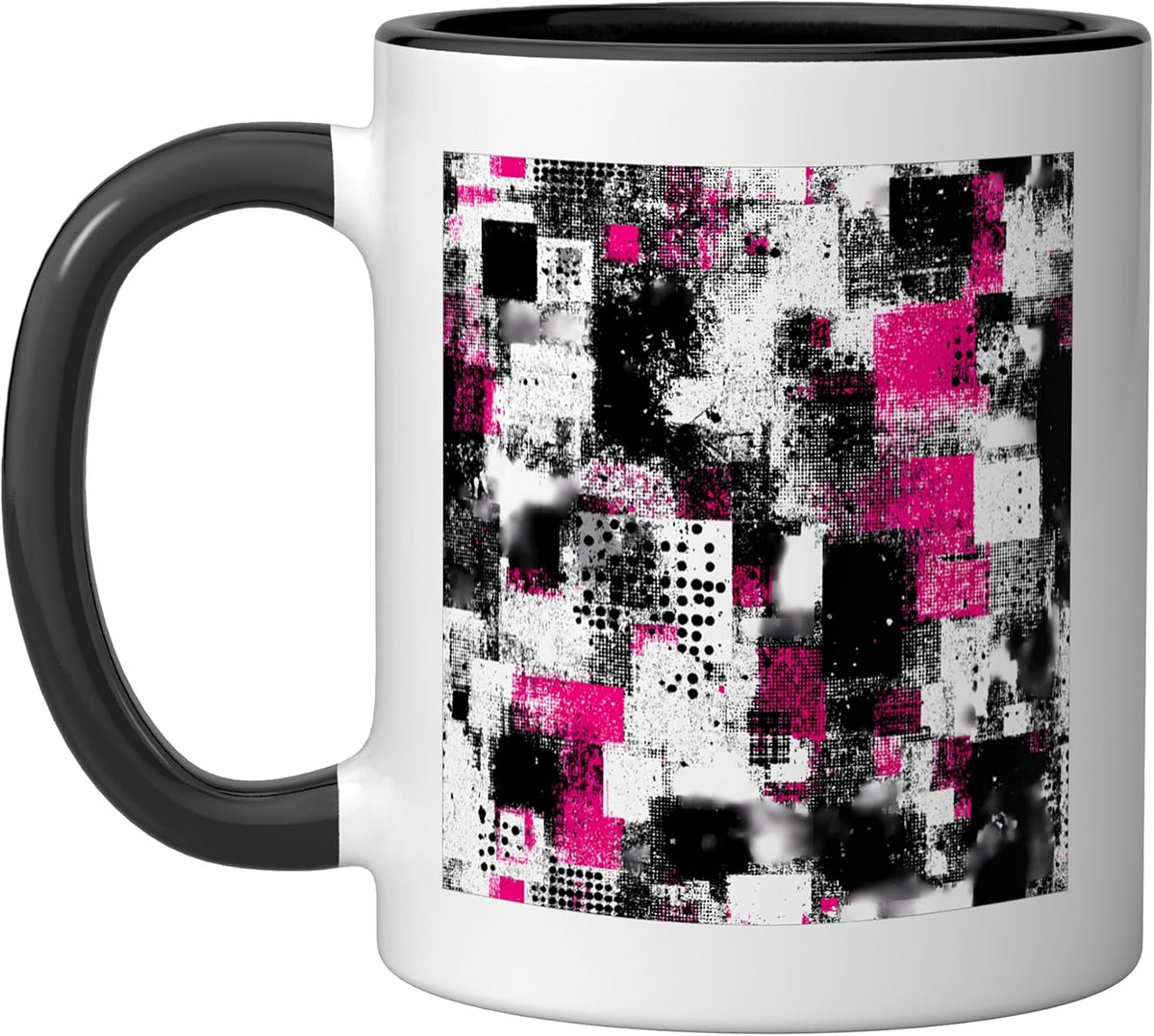 Hot Pink Grunge Abstract Urban Street Art Pattern Ceramic Mug