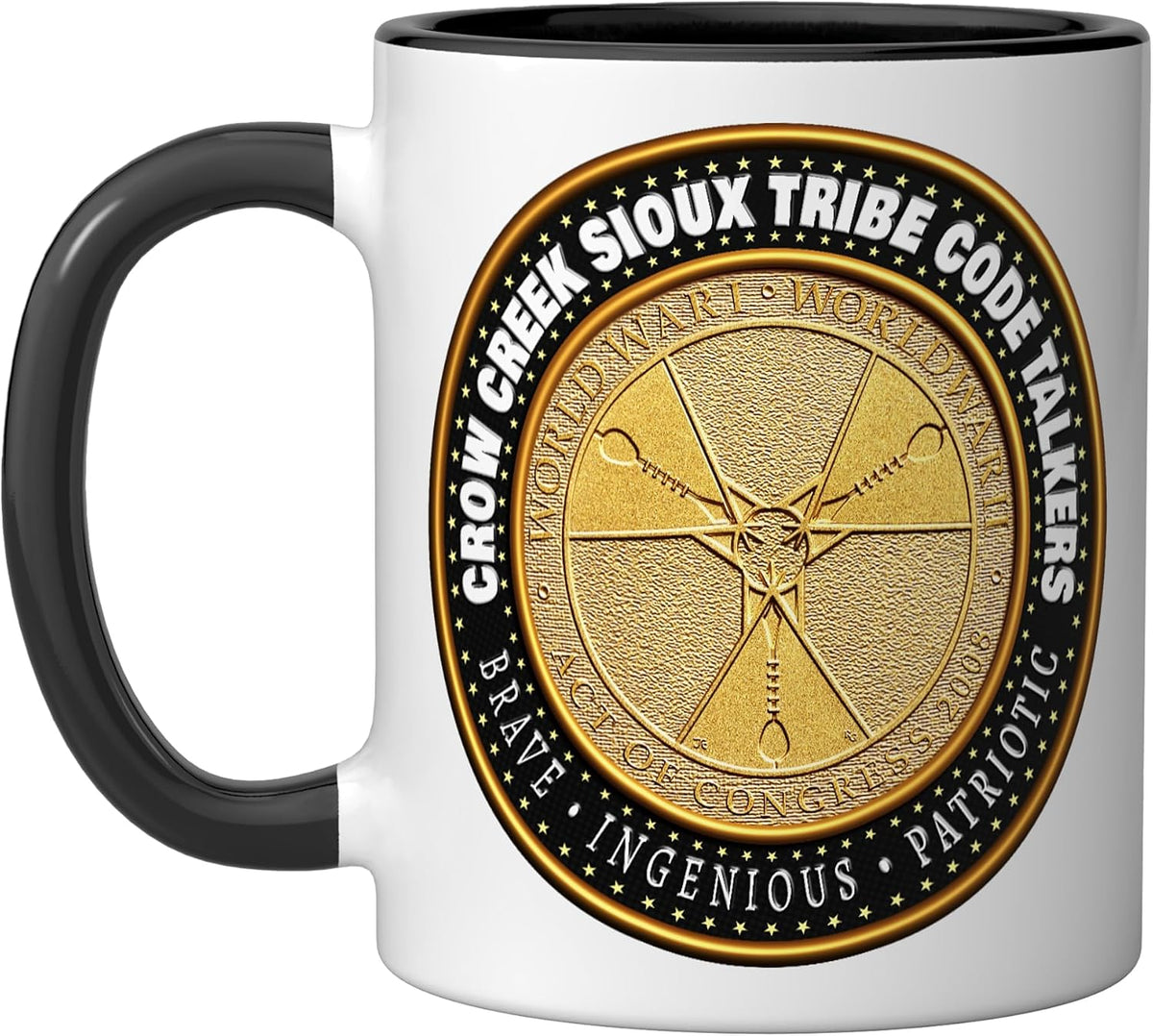 Crow Creek Sioux Code Talkers Tribal Veteran Pride Ceramic Mug